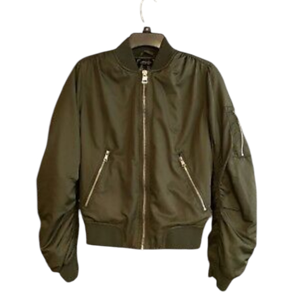 Topshop Dark army Green  Bomber Jacket Sz XS
